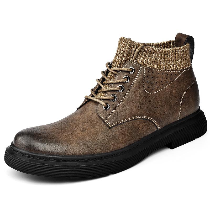 

Мужская обувь из натуральной кожи, деловая обувь из мягкой коровьей кожи, мужская повседневная обувь без шнуровки на толстой подошве 46 коричневый