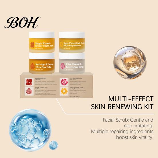 Konzentrierte Augencreme 4 Stück Tag Nacht Feuchtigkeitscreme Set, Gesicht & für geschäftigen Lebensstil Hautpflege Feuchtigkeit, Anti-Aging Täglich mit Reparatur, Hautbarriere