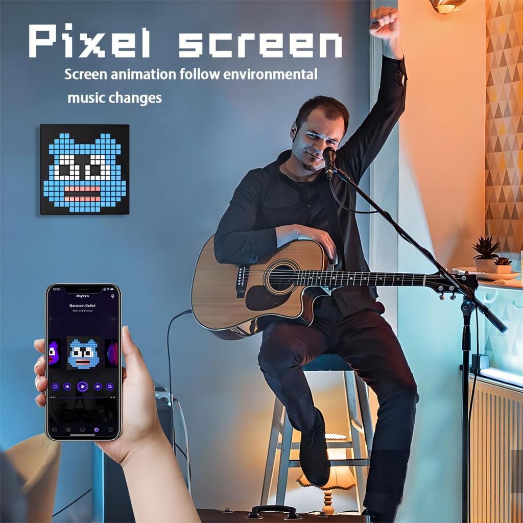LED Pixel Display Panel Night Light Bluetooth APP Control Photo Frame Animation Display Beside Decoration Light For Room Decor