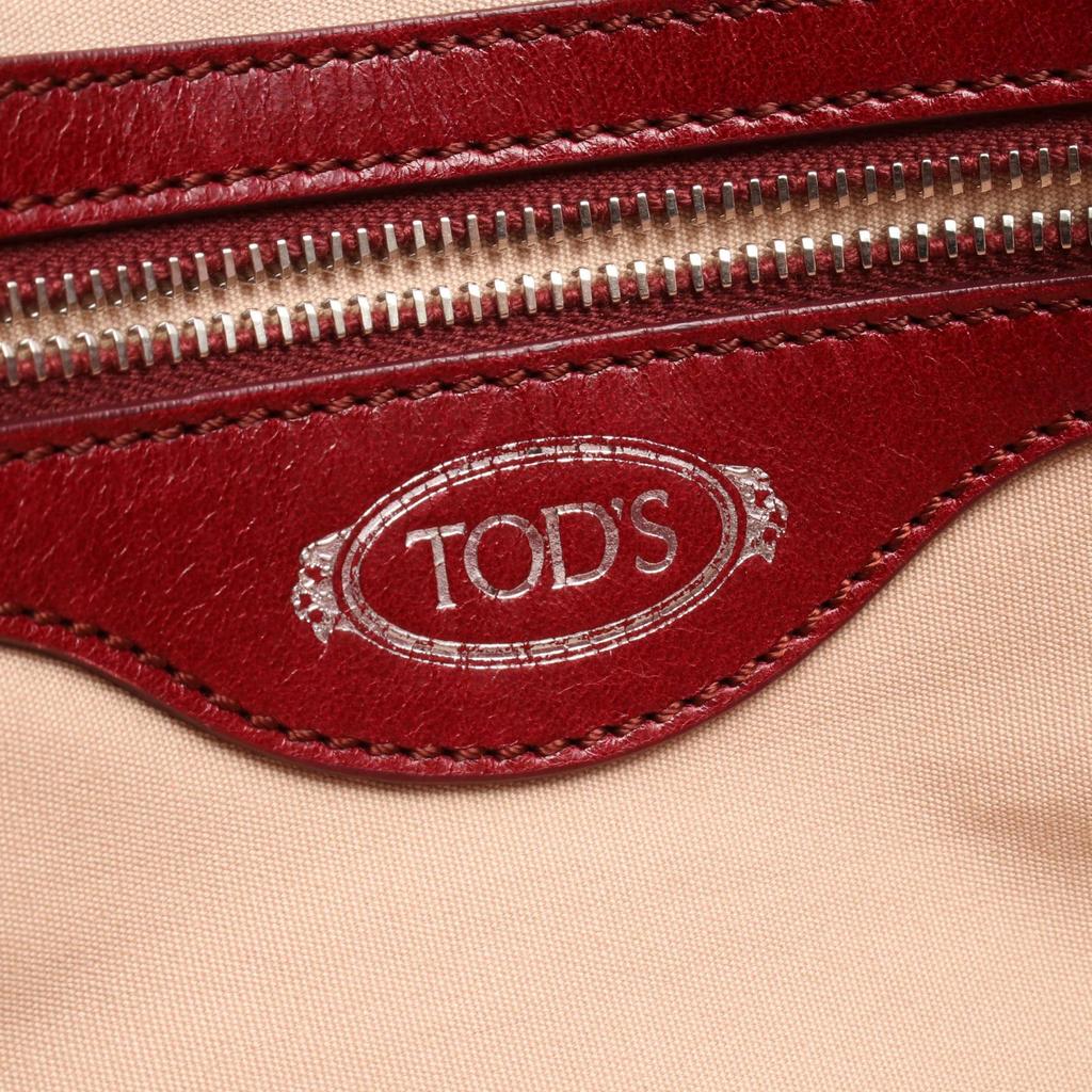 Used TOD'S D-styling Tote Bag Leather Bordeaux Used Women