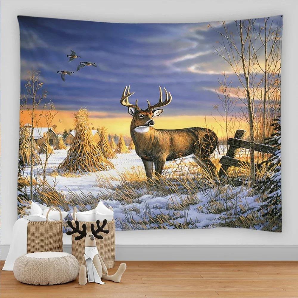 Forest Elk Decorative Tapestry Home Wall Decor Office Living Room Tapestry