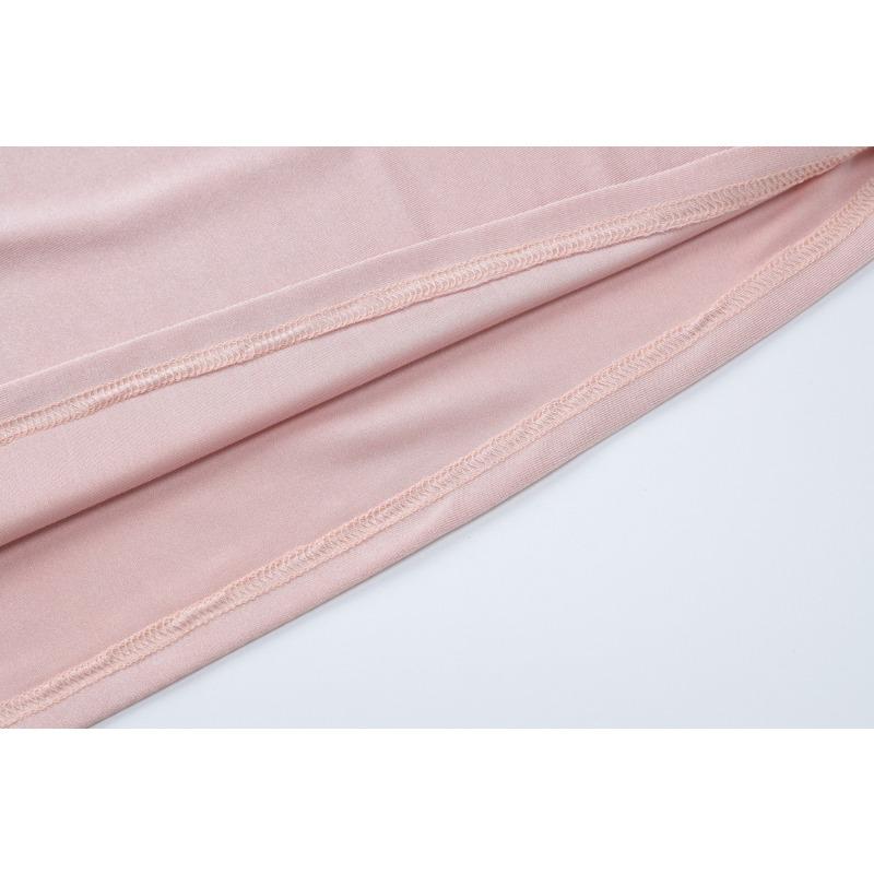 Abito Lungo Elegante da Sera da Donna, Colore Unito, Manica Lunga, Girocollo