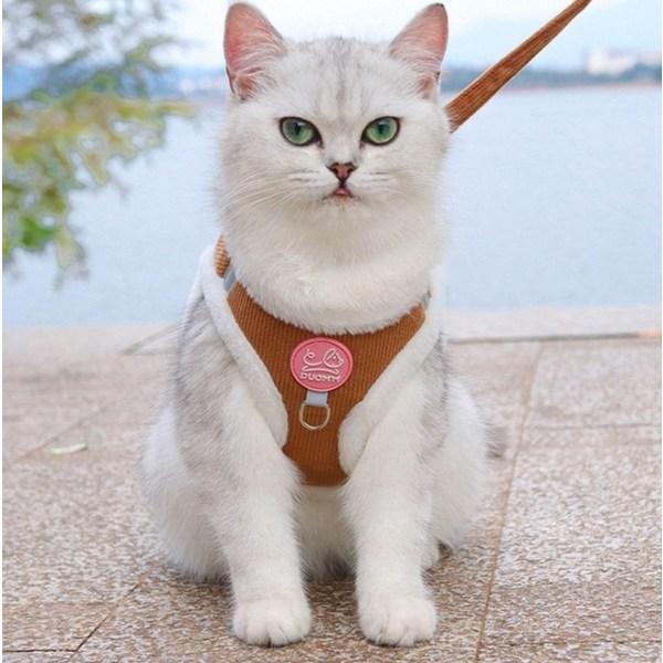 Ranboer Haustier Gemütliches Cord Geschirr Set, Braun