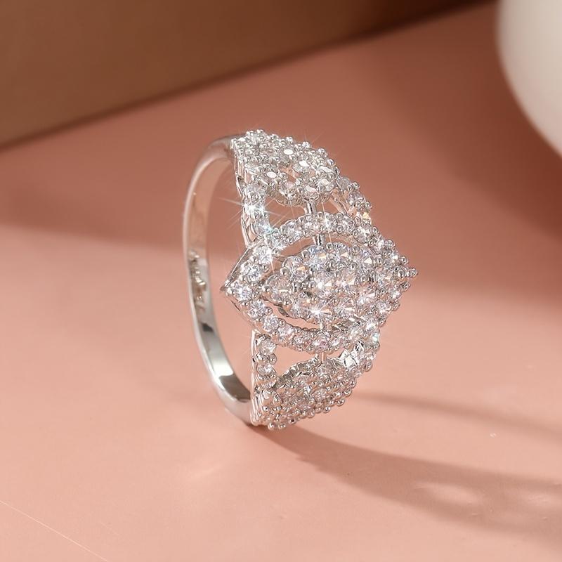 [Vintage Ring] Vintage Copper Engagement Ring | Elegant Promise Ring for Women, with Synthetic Zirconia Inlay, Ideal for Daily Wear and Gift-Giving, P