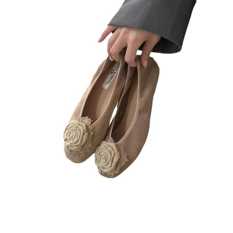 Fashion Shoes Woman Comfortable And Elegant Casual Female Sneakers Flats Modis Shallow Mouth Square Toe Dress New 2024 Retro Summer Lace