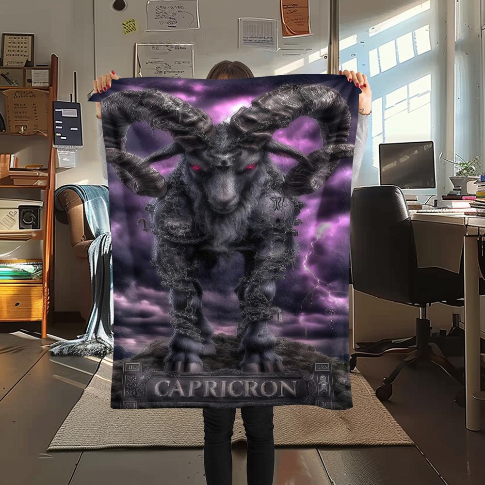 1PC Satan Symbol Print Flannel Blanket, High quality All Seasons, Home Decor, Warmth and Comfort, Perfect for Christmas Gifts