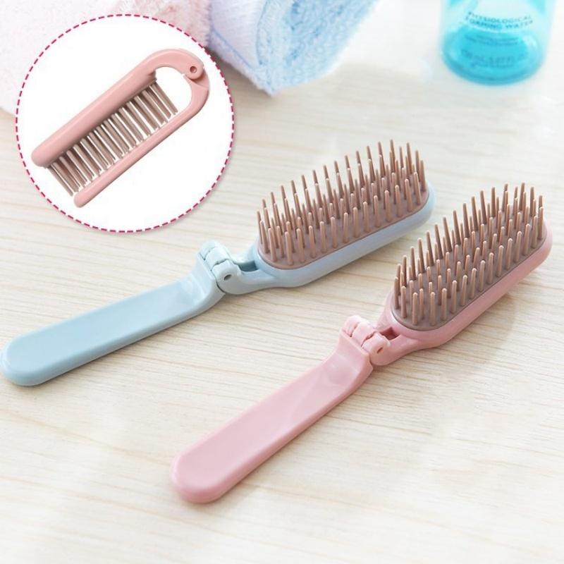 Foldable and Portable Travel Comb Small Accessories Compact Portable Mini Plastic Soft-toothed Hair Comb Long Hair Anti-static
