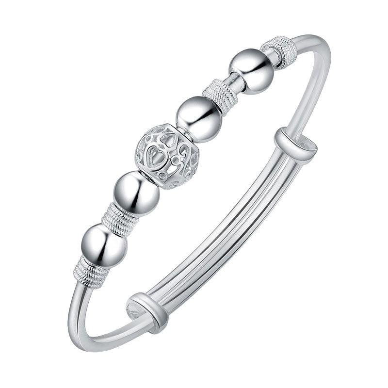 925 Sterling Silver Fashion Classic Nine Turn Bead Bracelet Birthday Party Anniversary Gift Daily Wear серебряный