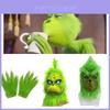 Luvas de Grinch de Natal Acessórios de Fantasia de Monstro Verde Aterrorizante