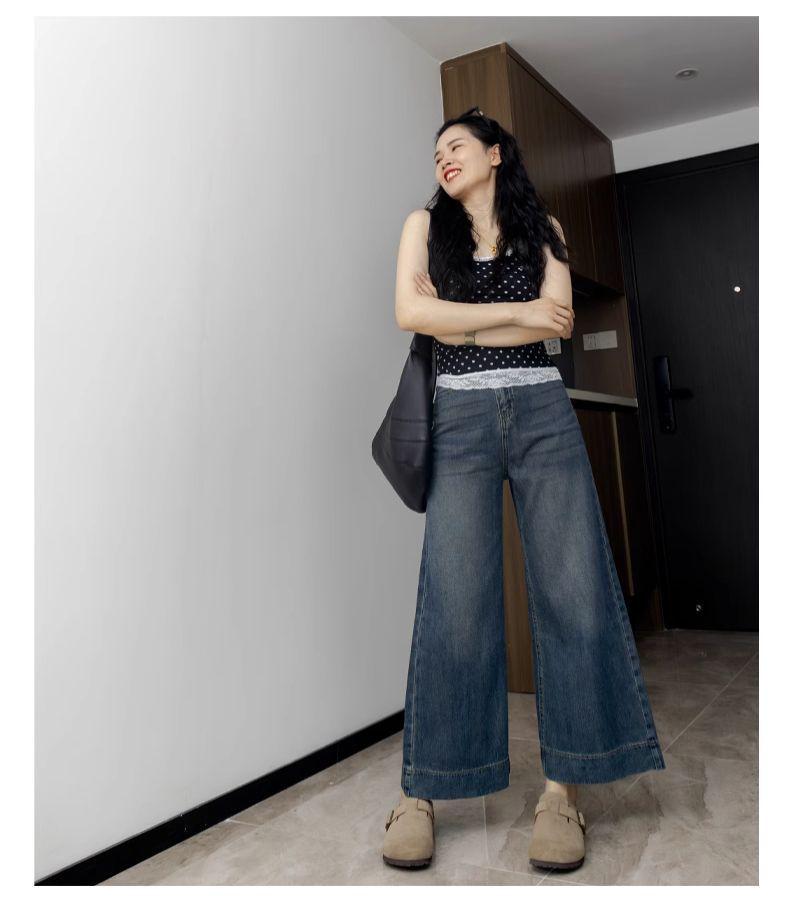 Women's High-Waisted A-line Tencel Jeans - Summer Slimming Crop, Wide-Leg, Straight Fit for Petite & Pear Shapes