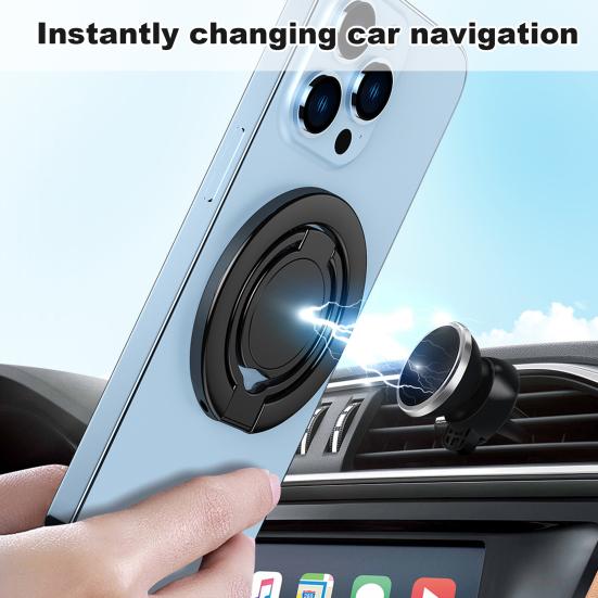 Magnetic Phone Ring Holder Stand Zinc Alloy Finger Grip Kickstand for IPhone