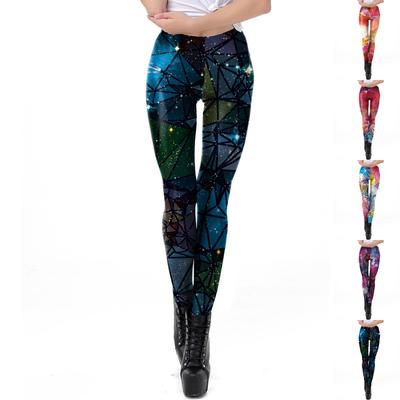 Damen-Leggings mit Sternmuster, Stretch, Yoga, Fitness, Laufen, Fitnessstudio, Sport, aktive Hose