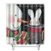 Christmas Shower Curtain Floor Mat Combination Four-Piece Set Bathroom Non-Slip Mat Toilet Absorbent Door Mat Carpet