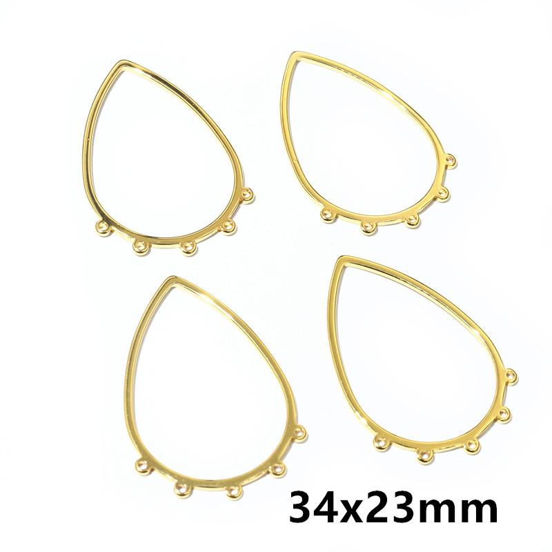 10 Stück Edelstahl Goldfarbe Anhänger Geometrisch Stempelrohlinge DIY Poröser Verbinder Anhänger Halskette Ohrring Zubehör