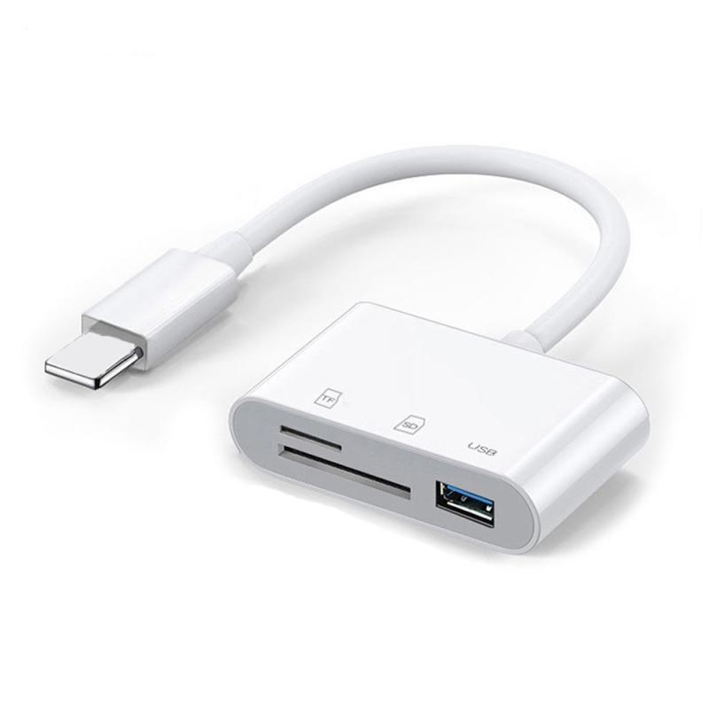 

Hdoolink 3 в 1 устройство чтения карт памяти Sd Tf для Apple 14 13 12 11 15 Pro Max Xs Xr USB-камера Otg адаптер для устройства чтения карт памяти ноутбука Ipad USB+SD+TF белый