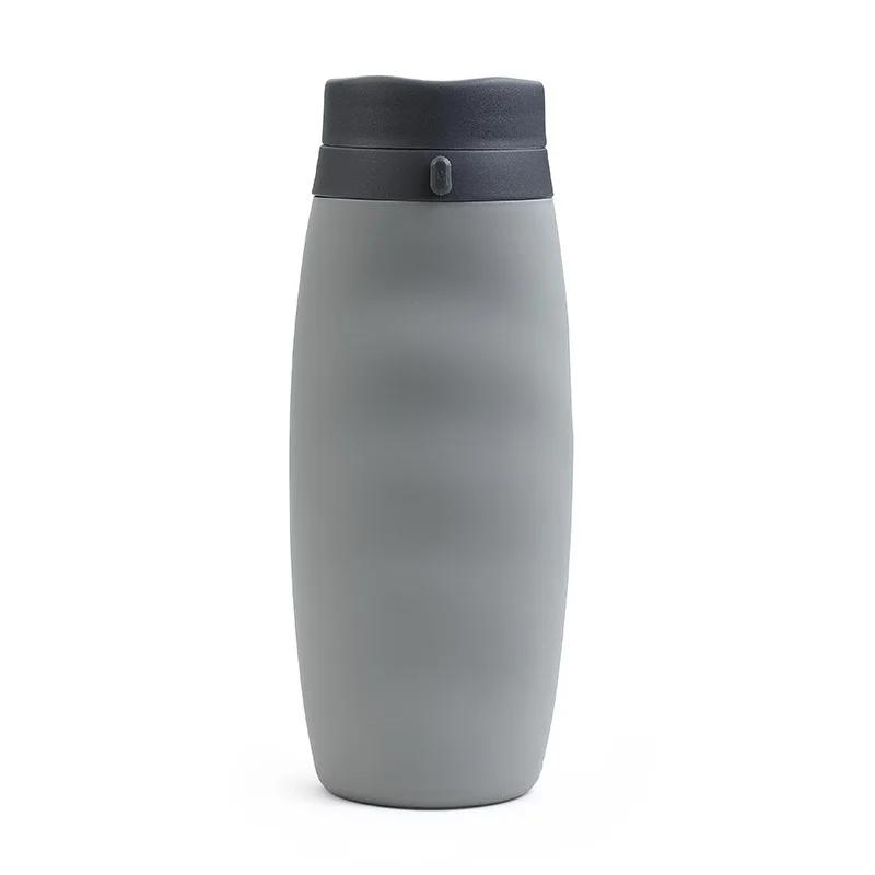 Collapsible Silicone Water Bottle 600ml, Portable Sports Water Cup for Hiking, Travel & Gym, BPA Free, Leak-Proof