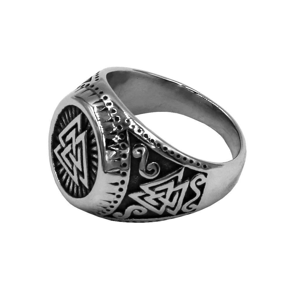 Norse Viking Rune Ring Stainless Steel Jewelry Odin Symbol Amulet Celtic Knot Charm Wedding Biker Mens Wholesale SWR0909