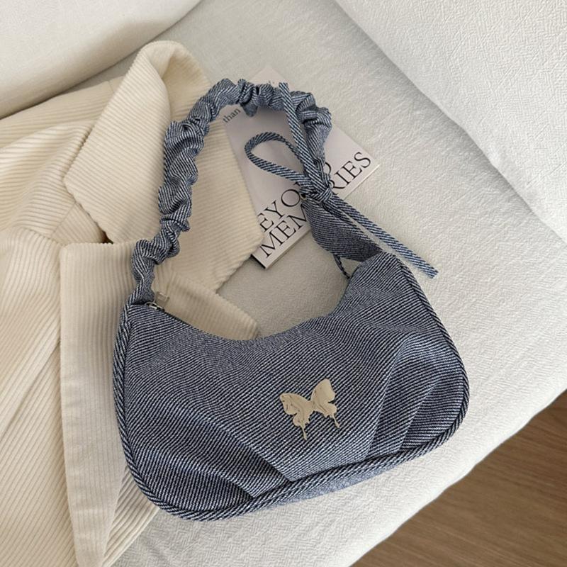 Small design texture bag 2025 new daily simplicity with summer leisure single shoulder folds crossbody armpit