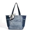 Mode Neue Große Tasche Koreanische Version Schlicht und Modisch Vielseitig Denim Schleife Pendlerdesign Ein Schulter Hand Freizeit Tasche