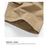 Men's Khaki Cargo Shorts Multi Button Pocket Casual Mid-Length Daily Outdoor Wear