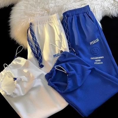 Drawstring Sports Pants Men's Hong Kong Style Harajuku Style Design Niche Casual Trousers
