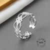 Real 925 Silver Rings For Women Vintage Zircon Open Round Engagement Rings Silver 925 Jewelry Anillos Mujer