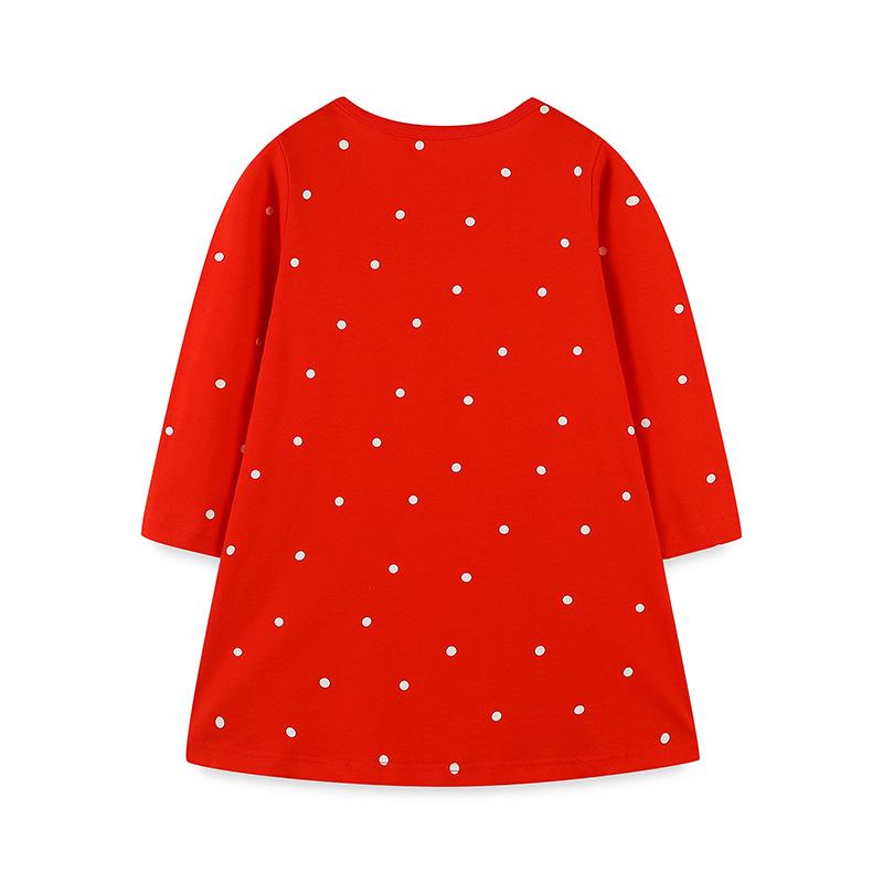 European & American Style Autumn Embroidered Princess Dress: Cartoon Polka Dot Christmas Dress for Girls