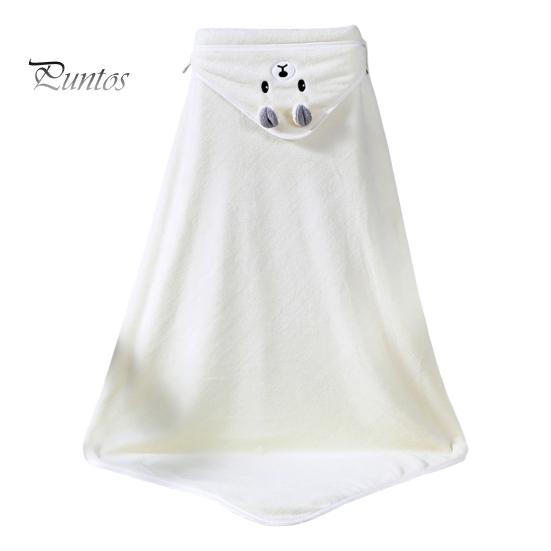 Children Bath Towel Cartoon Animal Embroidery Decor Soft Microfiber Highly Absorbent Newborns Swaddle Blanket Sweat-Absorbent Pad Body-drying Cape