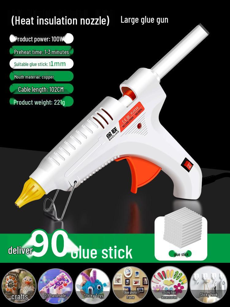 Compact High Viscosity Hot Melt Glue Gun with 7-11mm Glue Sticks