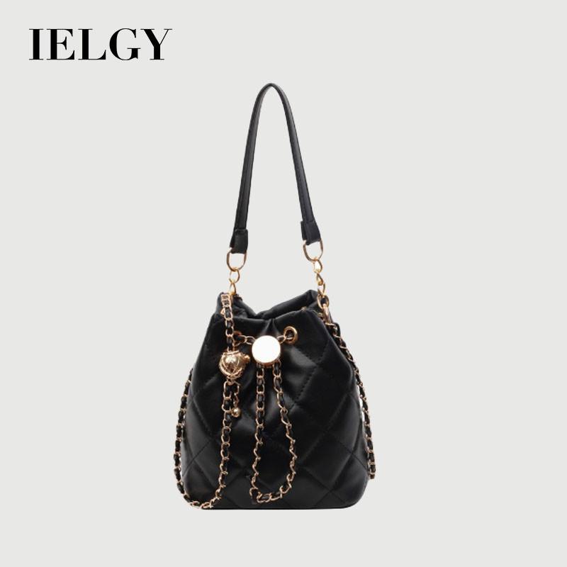 IELGY Diamond Chain Bag Fashionable All-Match High-End Sense One-Shoulder Messenger Bucket