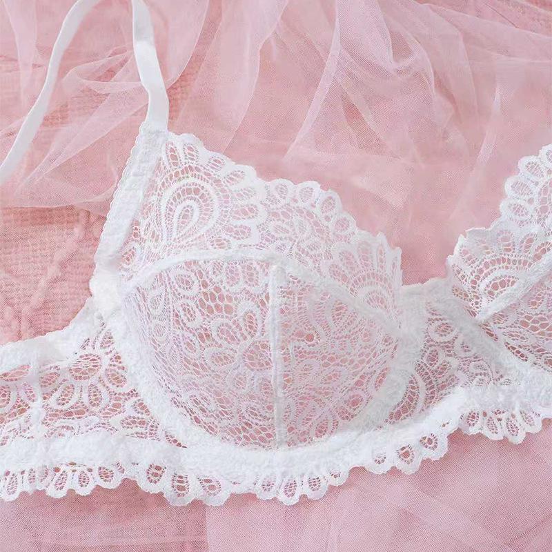 New European & American Sexy Lace See-through Ultra-thin Comfort Bra & Panty Lingerie Set