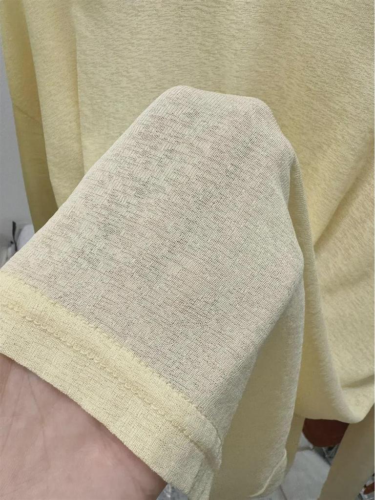 Dámská letní halenka ze síťoviny z ledového hedvábí, tenké vzdušné tričko s dlouhým rukávem, růžové