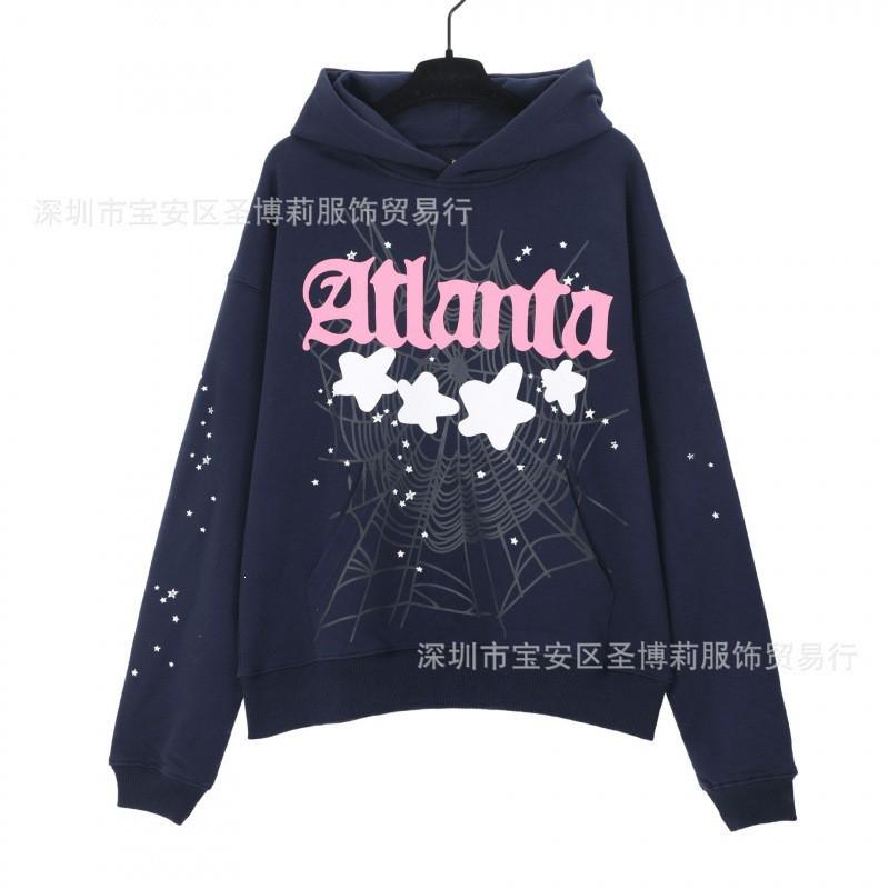 Sp5der Hoodie Unisex Oversized Cotton Pullover With Foil Letter Print Streetwear Sweatshirt Teens