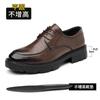 Men's Height-increasing Shoes 2025 Autumn New Korean Version Business Inner Height-increasing 8CM Hand-scratched Fashion Leather Shoes