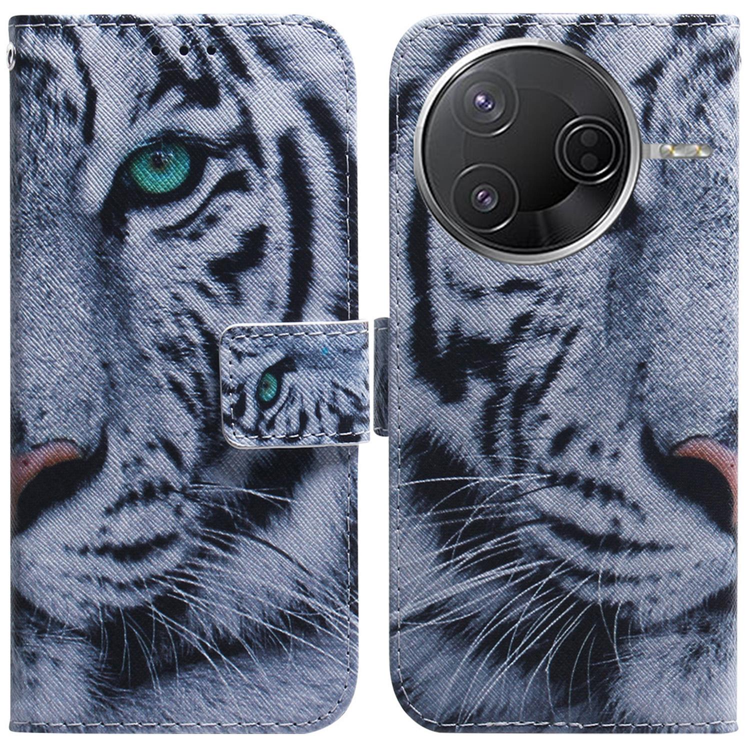 

Wallet Case For Xiaomi Redmi K80 Pro 5G/K80 5G/Poco F7 Pro 5G/Poco F7 Ultra 5G Pattern Print Leather Phone Cover Tiger