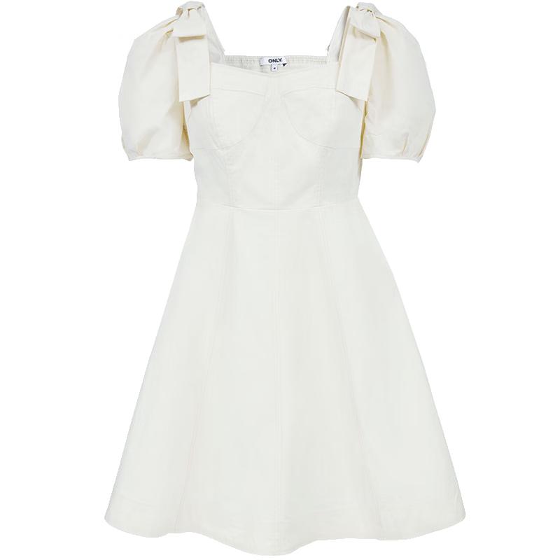 

ONLY 2025 Spring Retro Bowknot Puff Sleeve Mini Dress M