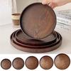 21/24/27/30/33cm Wood Platte Round Decorative Tray Vintage Dessert Pallet Breakfast Dinner