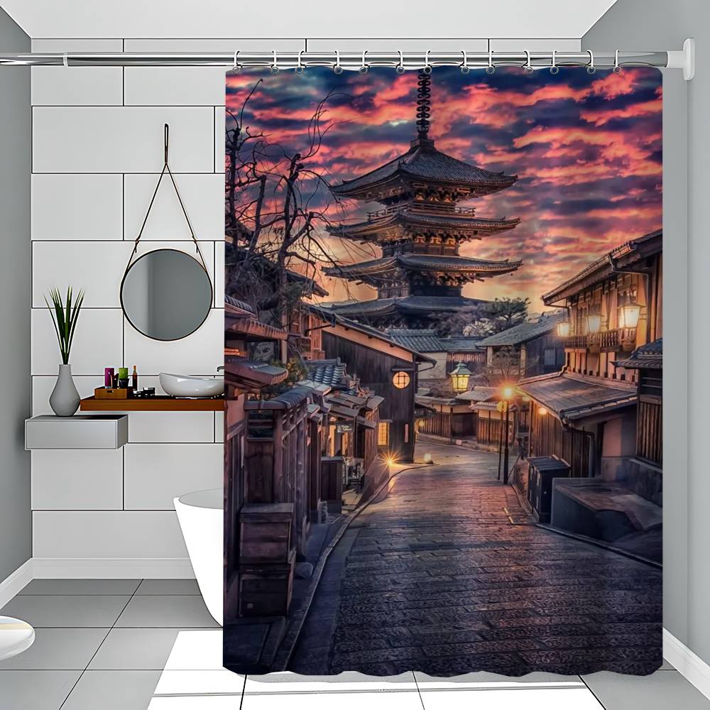 

Vintage Japan Tokyo Japanese City Landscape Funny And Creative Beach Shower Curtain Waterproof Polyester Bath Curtains Bathroom 90x180 cm