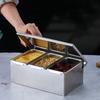 Cutie Ingrediente din Oțel Inoxidabil 2/3/4/5 Secțiuni Cutie Sare Zahăr Brânză Sos Cutie Condimente Ustensilă pentru Preparat Pizza Cutie Depozitare Gustări