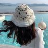 Fashion Woman Lace Knit Hollow Bucket Hats Crochet Thread   Flower Cute Girls' Sweet Romance Sunshade Knitted Breathable Hats