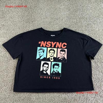 Nsync T Shirt Womens Extra Large Black Cropped Justin Lance Band Cast  Vintage Washed Unisex Streetwear Stylish Homme Graphic