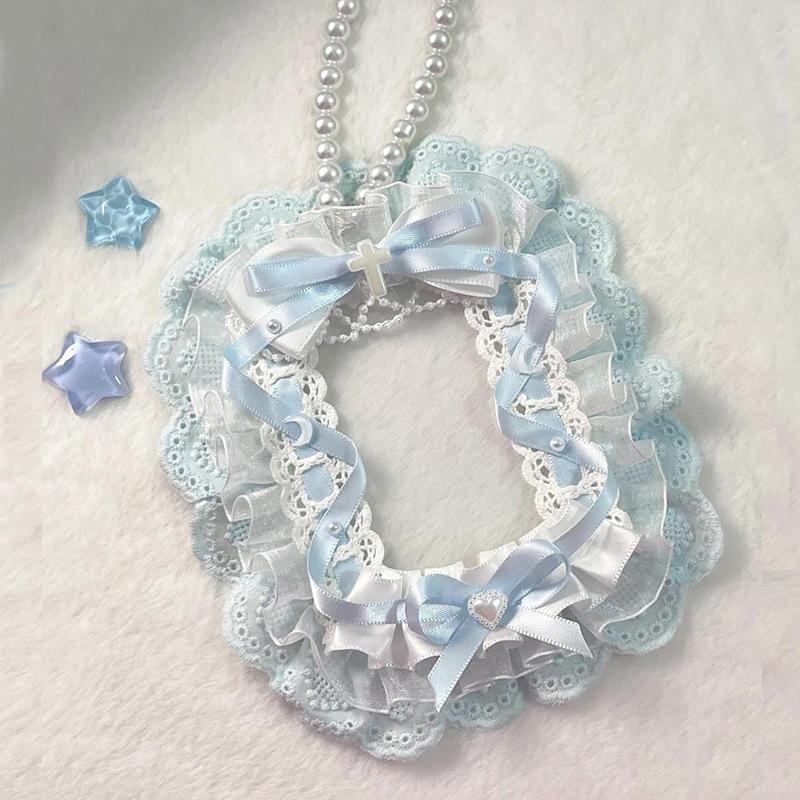 Kawaii Kpop Photocard Holder Sweet Lolita Style Bow Photo Card Protector Idol Photo Display Case Lace Photocard Case Gifts