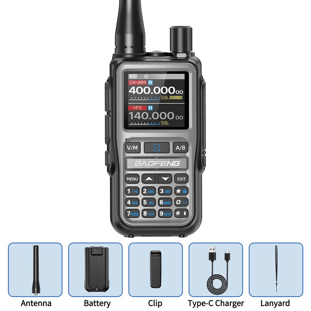 1/2PCS BAOFENG UV-5R Mini Walkie Talkie Dual PTT Wireless Programming Multi-Band Type-C Charge Long Range Ham Radio For Camping