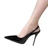 Women's Black One-Strap Stilettos: French-Style, Closed Toe, Spring Collection