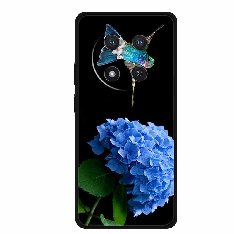 For Honor X9c Case X 9 c Coque Flowers Black Silicone TPU Soft Back Cover For Honor Magic 7 Pro Magic7 5G lite Phone Case Funda