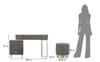 Bed Desk Sharon Grey With Stool Silver Legs Cm 120X40X75 (Stool Size Ø36X39)