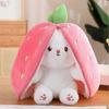 Rabbit Muppet Toys, 2023 New Strawberry/Carrot Bunny Plush, Reversible Carrot Strawberry Plush Cute Bunny Plushie