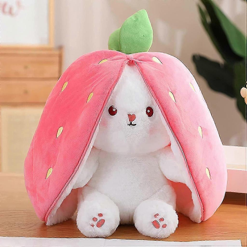 Rabbit Muppet Toys, 2023 New Strawberry/Carrot Bunny Plush, Reversible Carrot Strawberry Plush Cute Bunny Plushie
