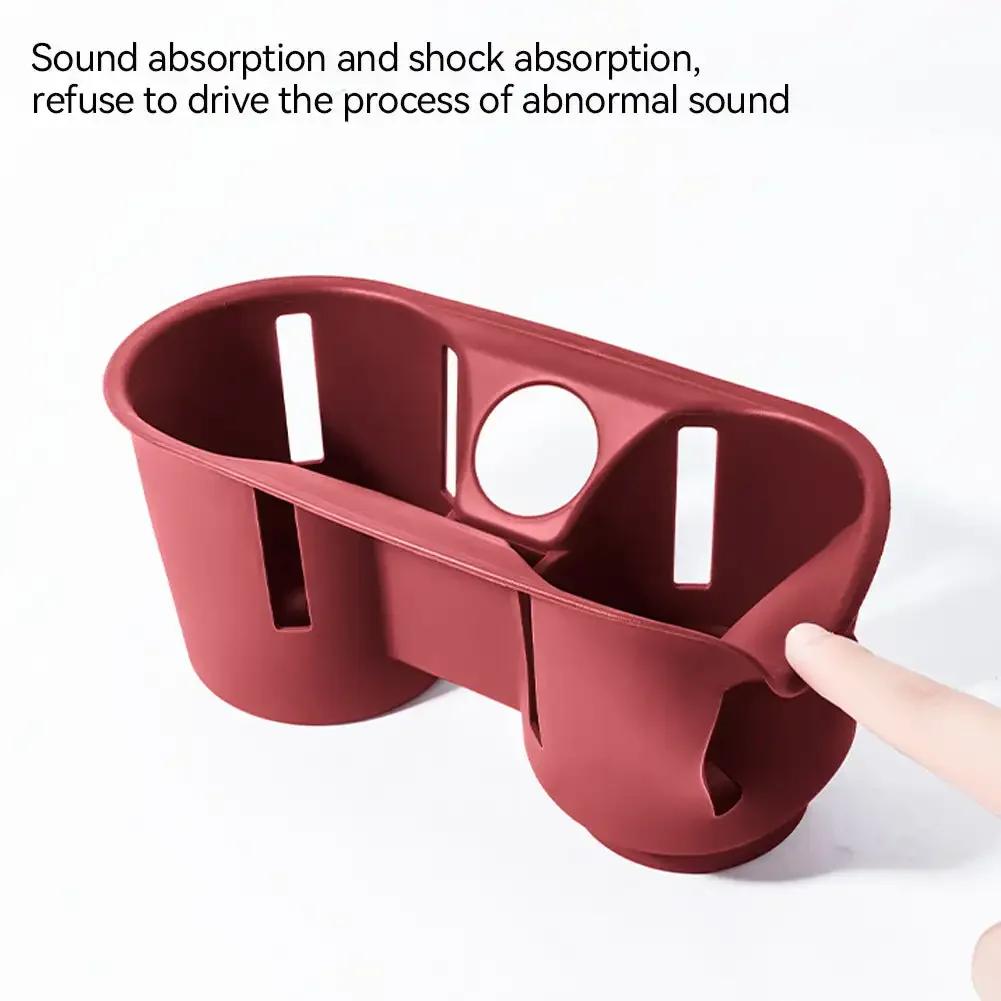 Silicone Car Center Console Organizer Storage Cup Holder Box Black Red Accessories Modification For Porsche Cayenne 2024 2025