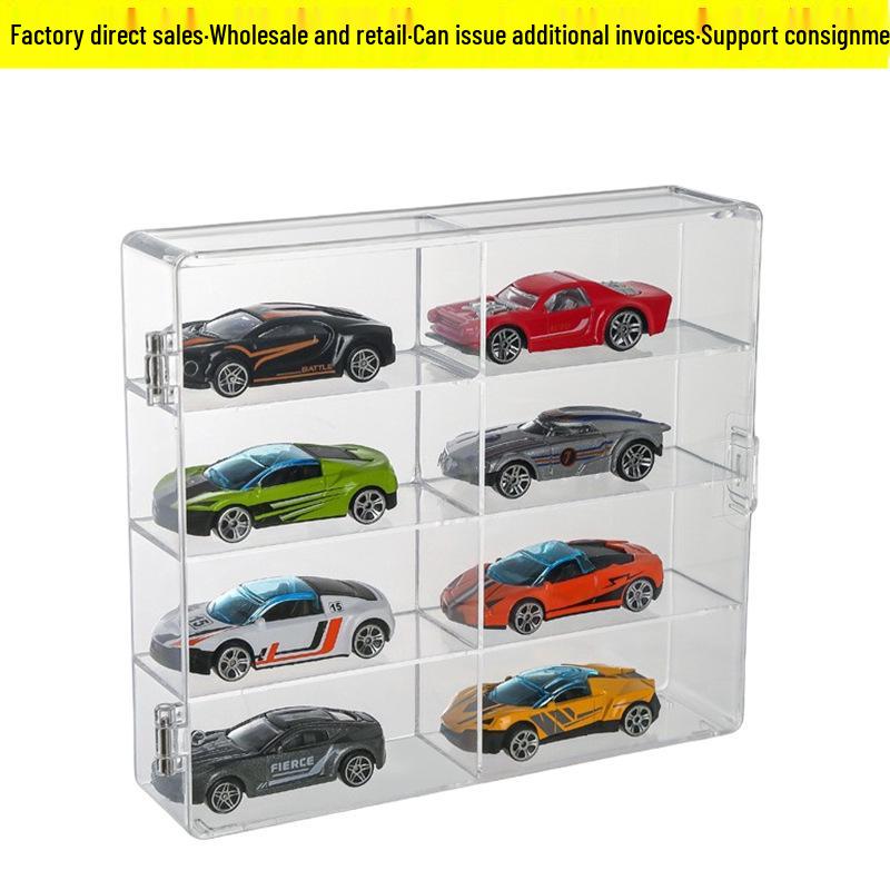 Stackable Diecast Car Display Case: Transparent Acrylic Shelf for Hot Wheels Models